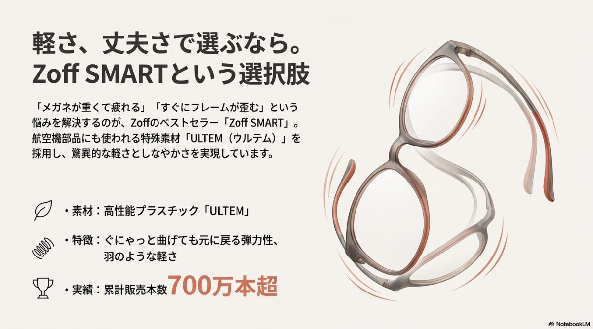 Jins Zoff　眼鏡市場　比較　Zoff SMARTの軽さと頑丈さは評判通りか