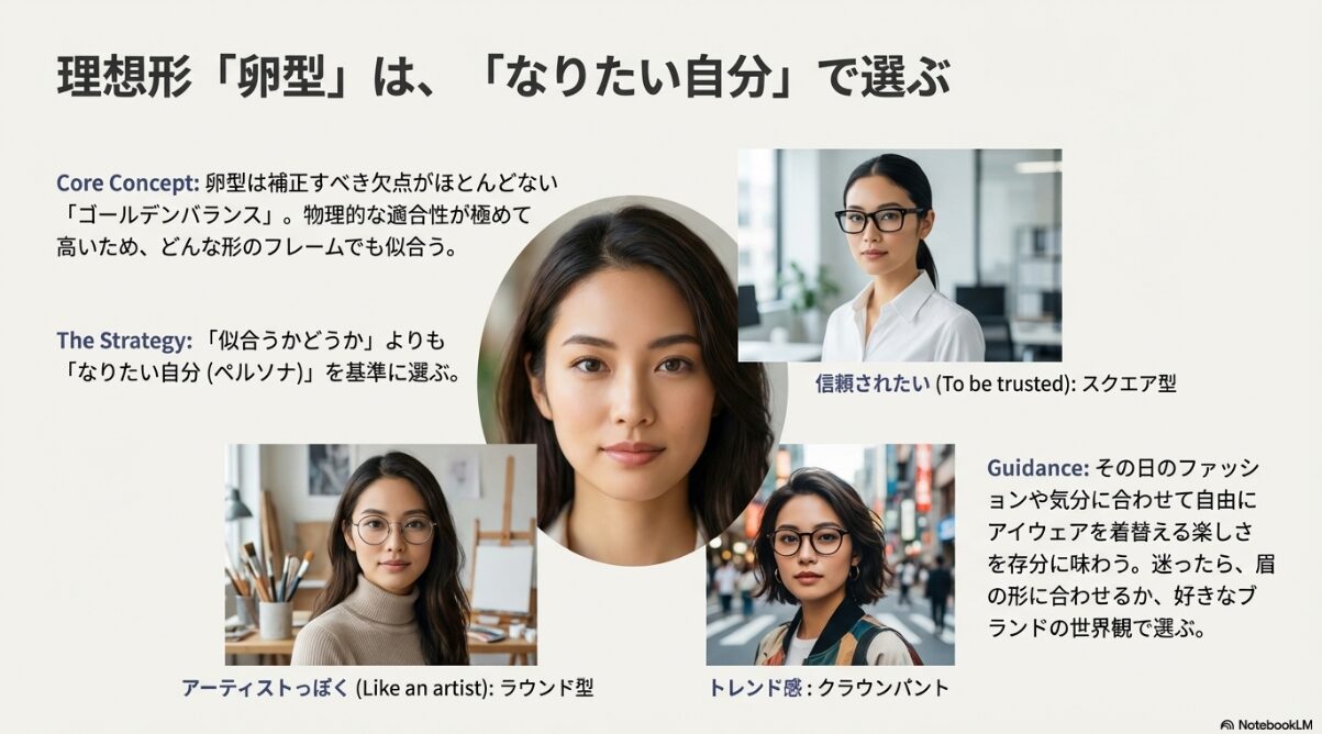 メガネ　顔の形　「卵型」の方はどう選べばいい？