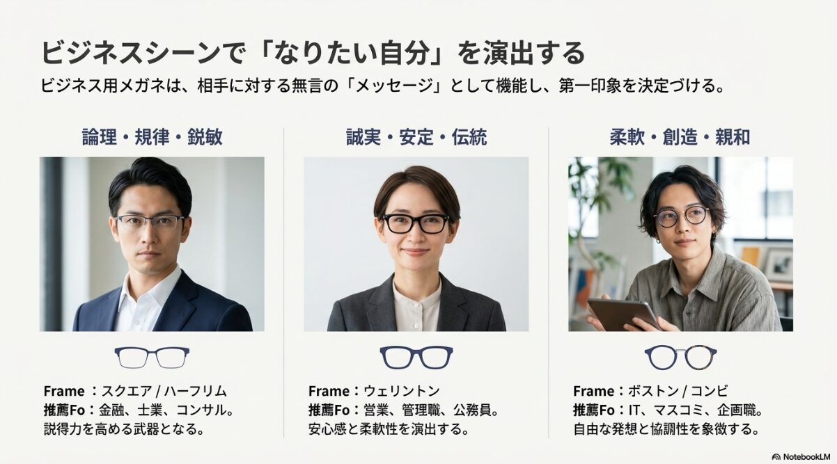 メガネ　顔の形　メンズにおすすめのビジネスメガネ