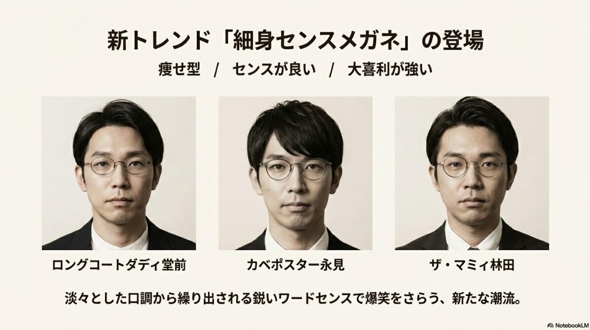 メガネ 芸人 コンビ　細身センスメガネという新トレンド