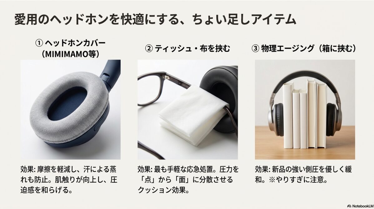 メガネ ヘッドホン　対策グッズやカバーで痛みを軽減