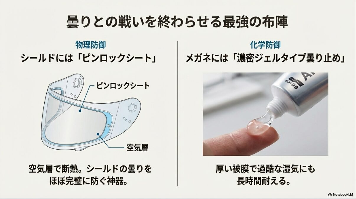 メガネ　ヘルメット　曇り止めで視界を守る方法