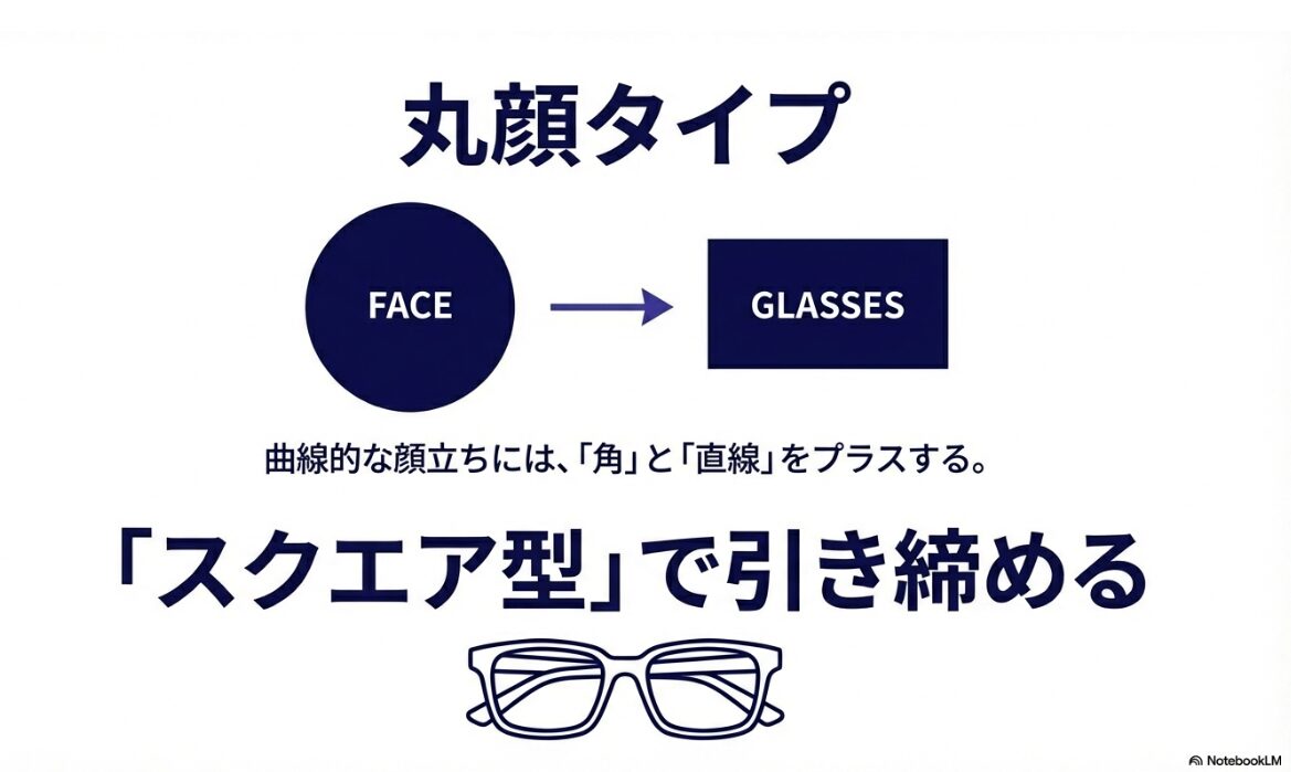 メガネ　顔の形　丸顔に似合うフレーム選びのコツ