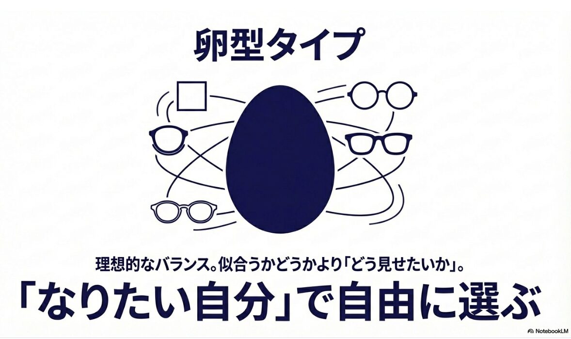 メガネ　顔の形　「卵型」の方はどう選べばいい？