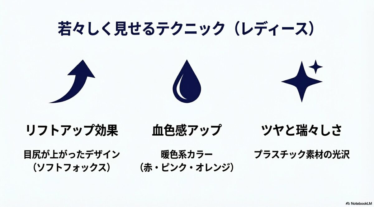 メガネ　顔の形　女性の若見えを叶えるフレーム選択