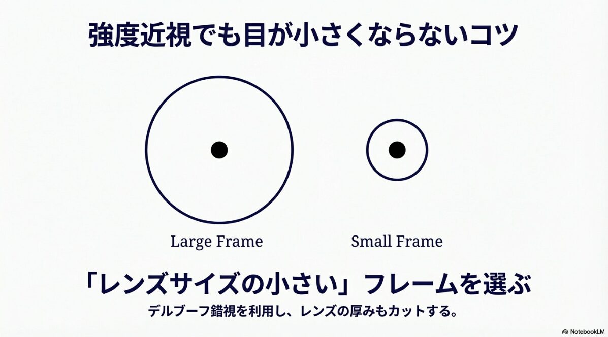 メガネ　顔の形　強度近視で目が小さくなる悩みの解決