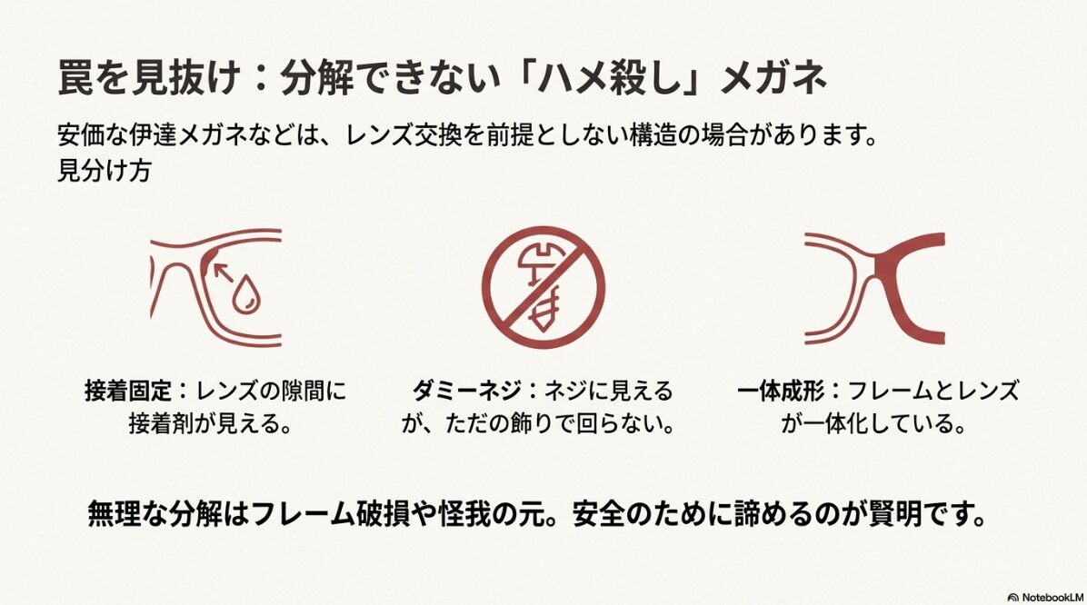 メガネ レンズ 外し方　100均や伊達メガネのレンズの外し方
