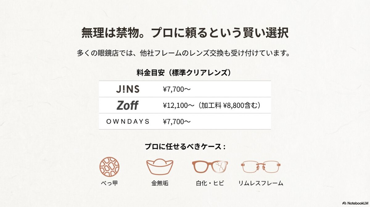 メガネ レンズ 外し方　お店に持ち込む前の「トリアージ」基準