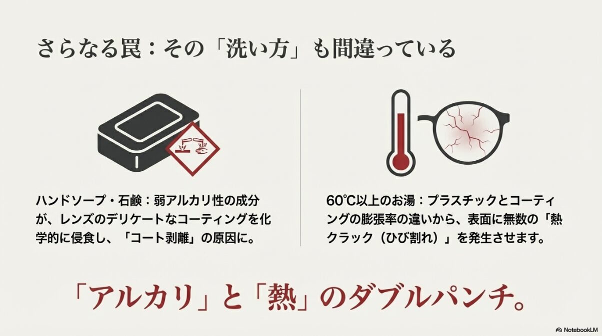 メガネ 汚れ　ウェットティッシュ　ハンドソープ等での代用洗浄もNGな理由