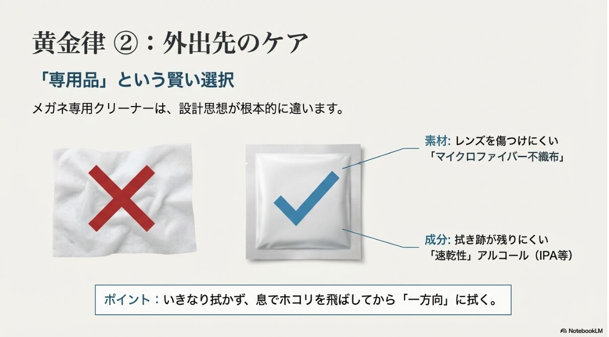 メガネ 汚れ　ウェットティッシュ　100均やダイソー製品のメリットと弱点