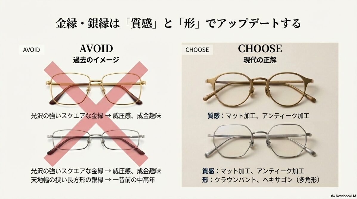 メガネ ダサい　金縁や銀縁メガネはダサいのか検証