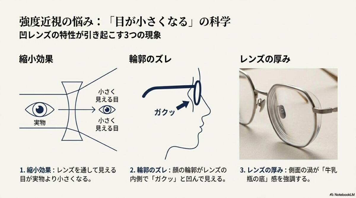 メガネ ダサい　強度近視のメガネがダサい悩みを解決