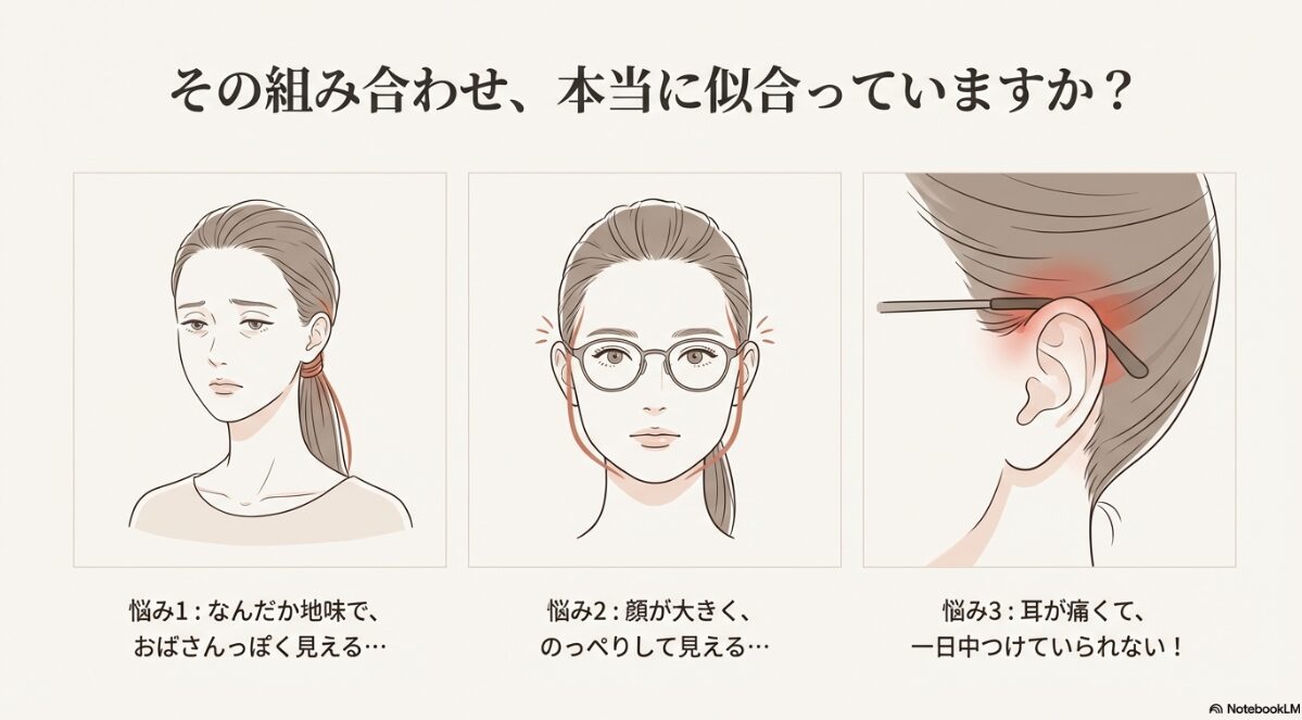 メガネ ポニーテール　メガネとポニーテールが似合う法則！痛くないコツと若見え術を解説2