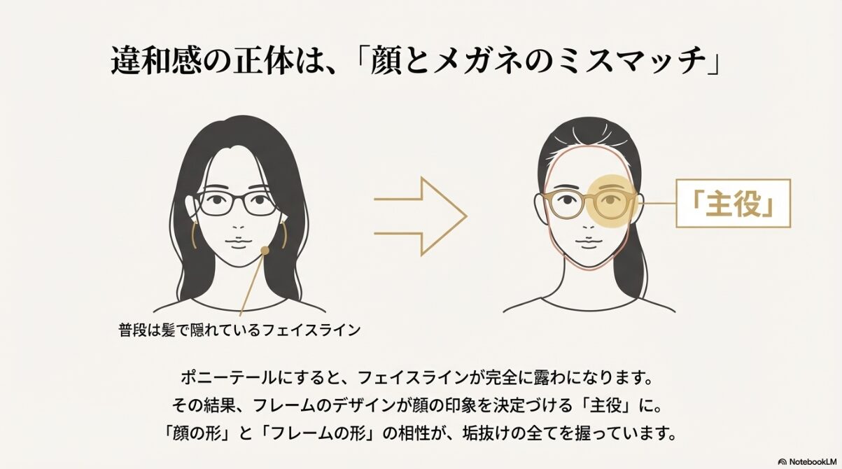 メガネ ポニーテール　メガネとポニーテールの似合う法則