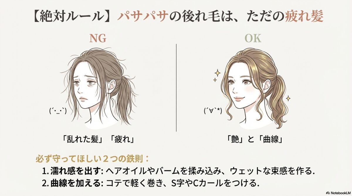 メガネ ポニーテール　【絶対ルール】パサパサ後れ毛は禁止！