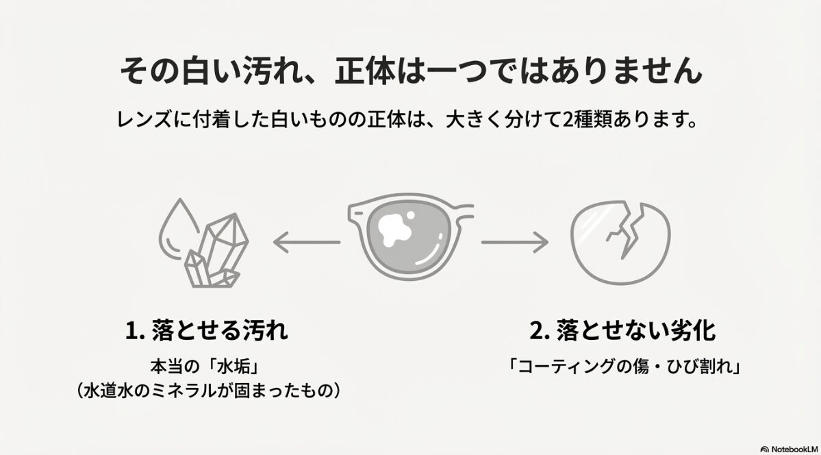 メガネ 水垢　メガネの水垢の正体とは？汚れの原因を解説