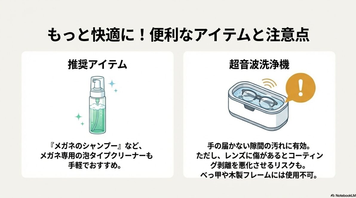 メガネ 水垢　超音波洗浄機の効果と使用時の注意点