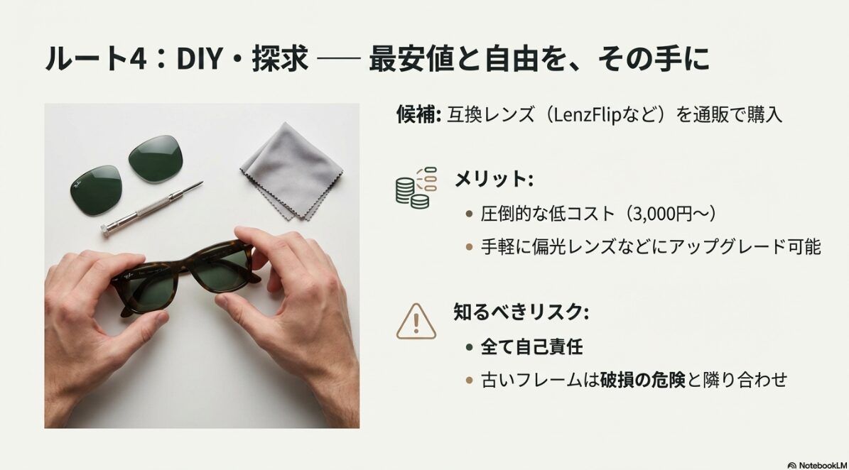 レイバン サングラス レンズ 交換　自分でレイバンサングラスのレンズ交換をする方法と種類