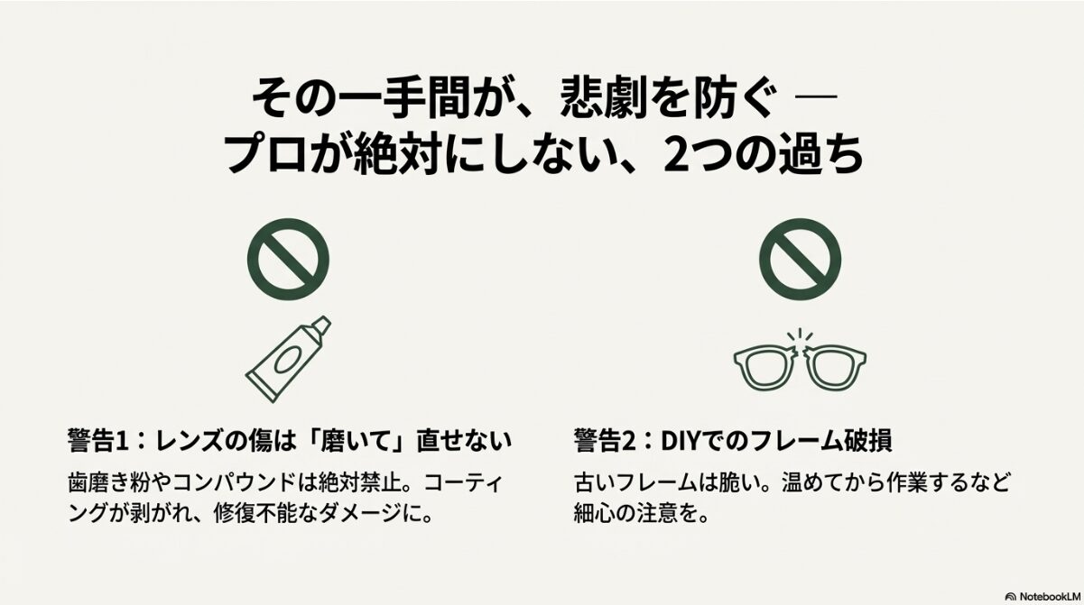レイバン サングラス レンズ 交換　傷がついたレンズの直し方
