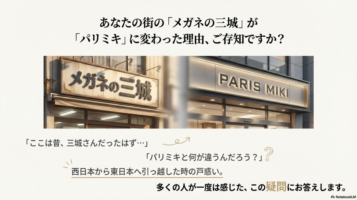 メガネの三城 パリミキ 違い　メガネの三城とパリミキの違いは？統合の理由と評判を徹底解説