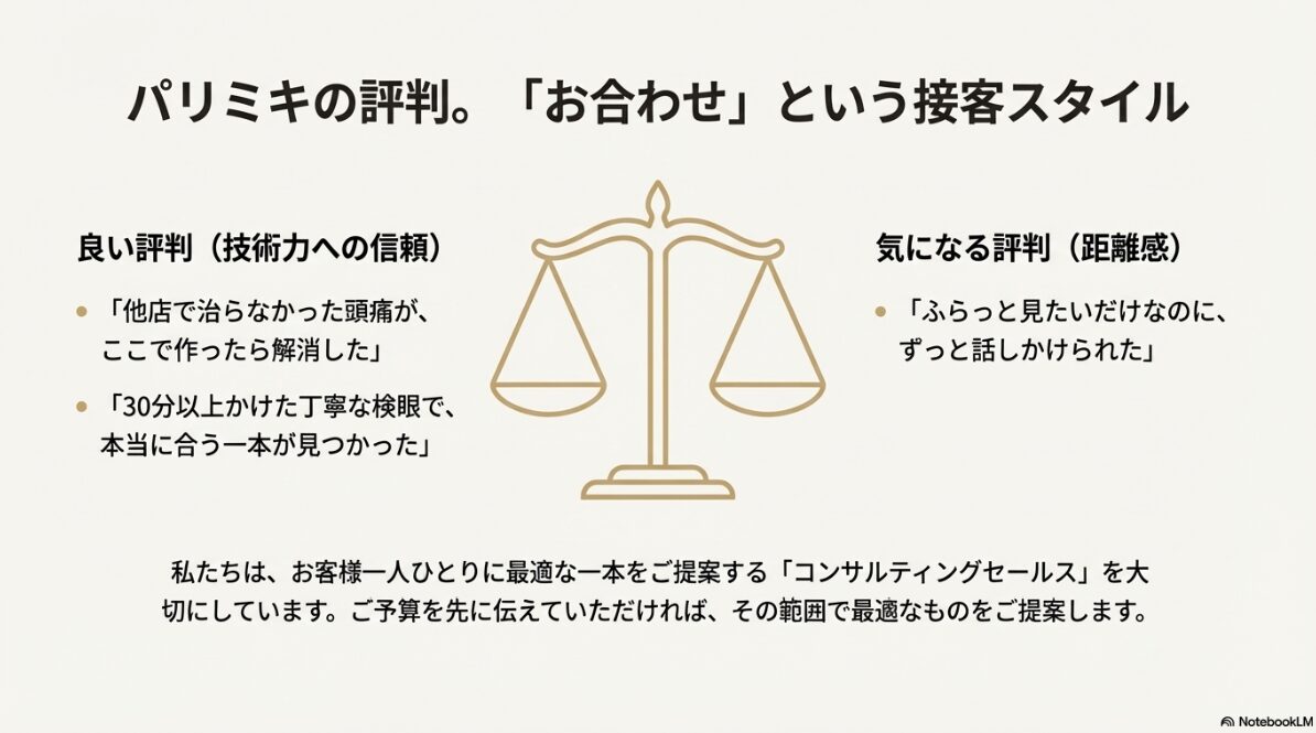 メガネの三城 パリミキ 違い　パリミキの評判や接客のリアルな声