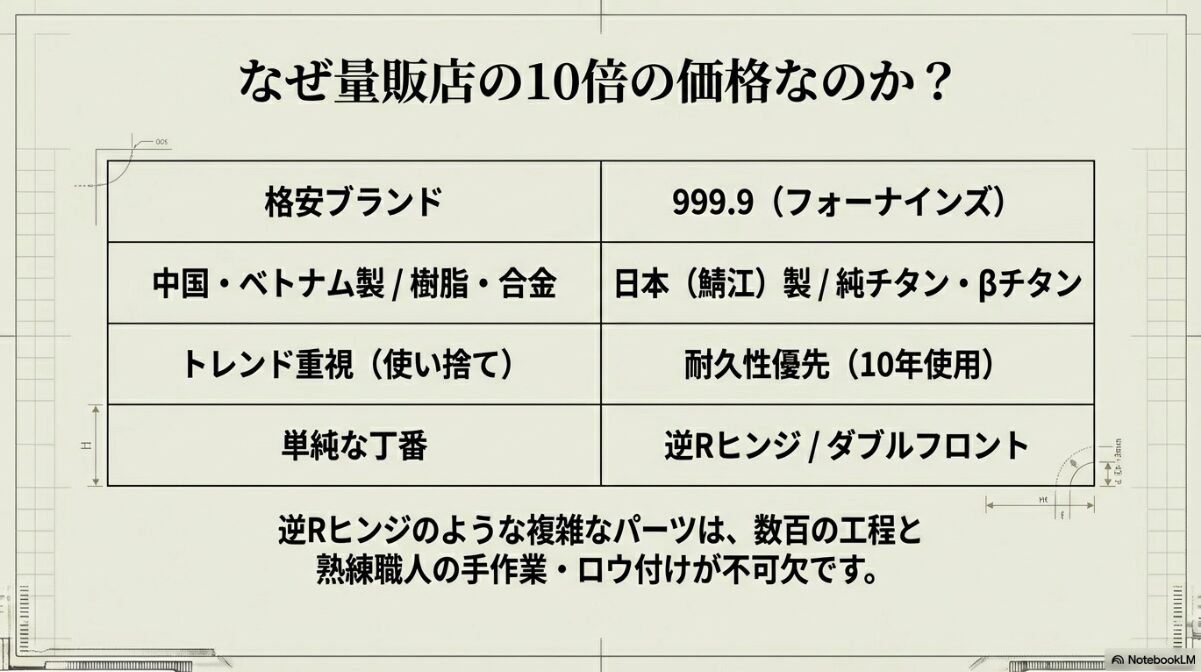 メガネ 9999 評判　価格が高いのには明確な理由がある