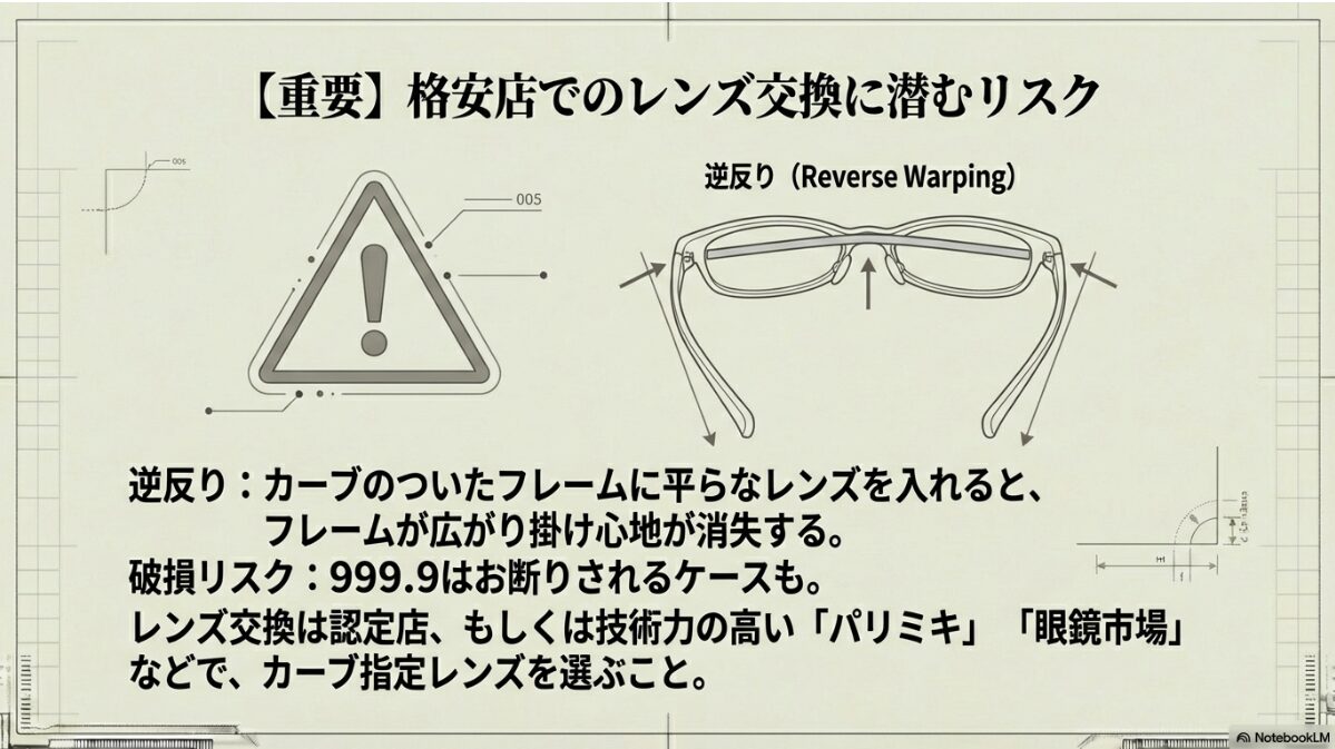 メガネ 9999 評判　他店でのレンズ交換は注意が必要