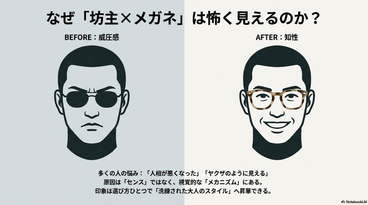 坊主 メガネ 怖い　坊主とメガネが怖いと言われる理由