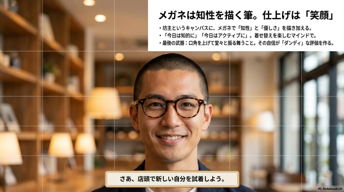 坊主 メガネ 怖い　坊主とメガネが怖いと言わせない