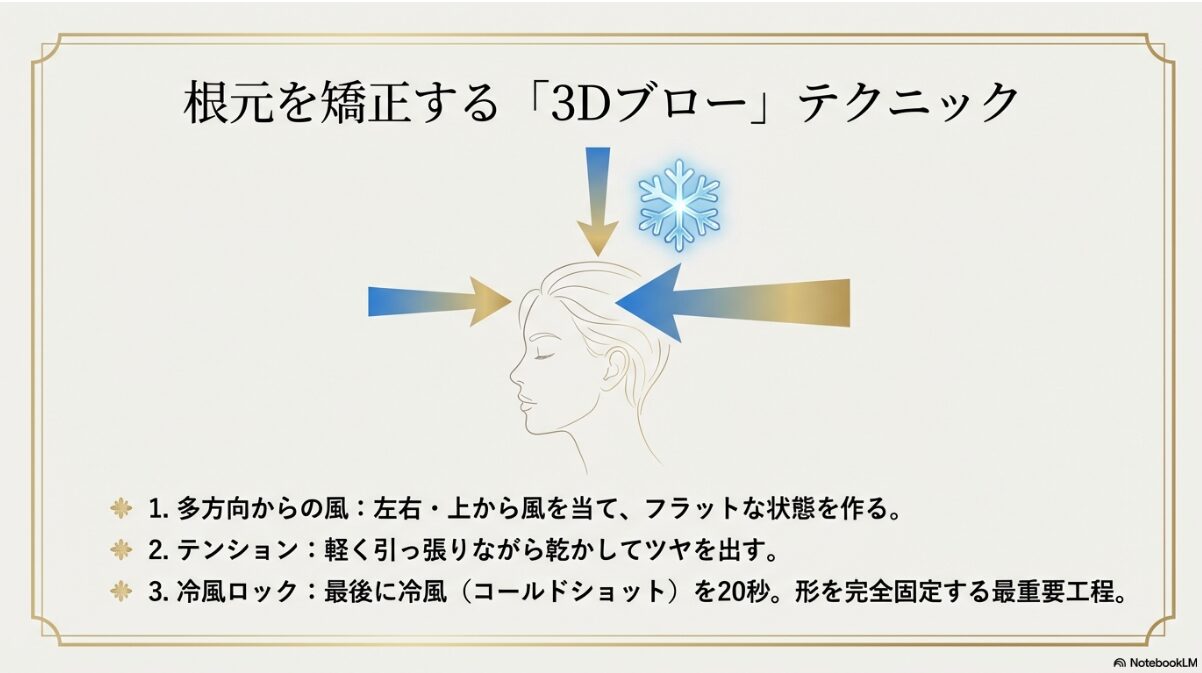 メガネ 前髪 曲がる　3Dブローイング