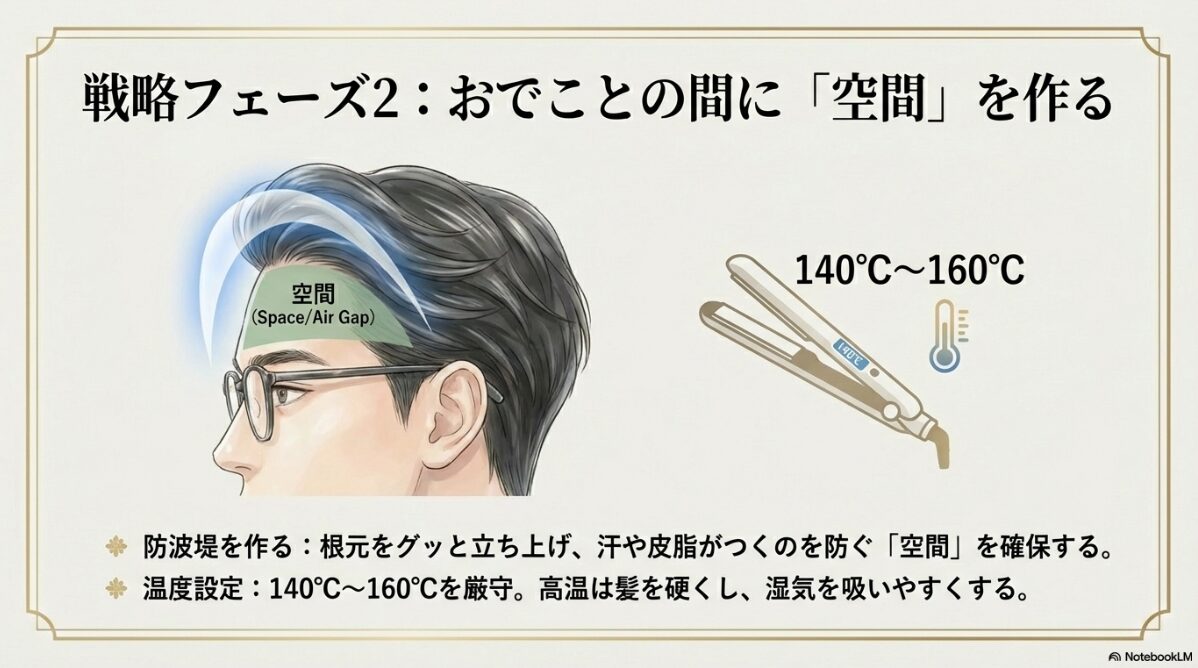 メガネ 前髪 曲がる　アイロンでの上手な流し方