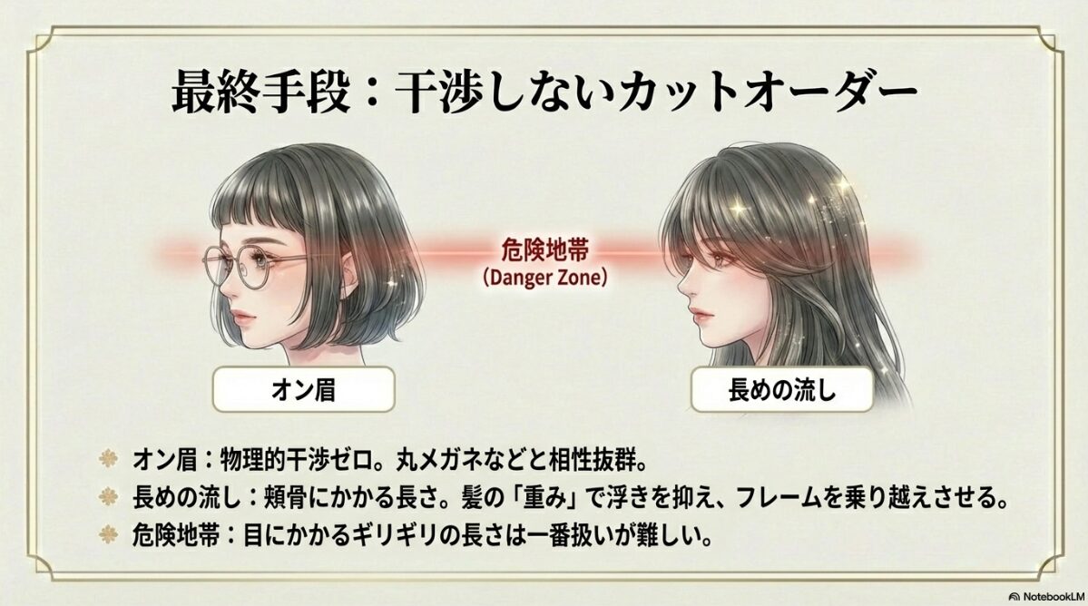 メガネ 前髪 曲がる　最強のソリューション「オン眉（ショートバング）」