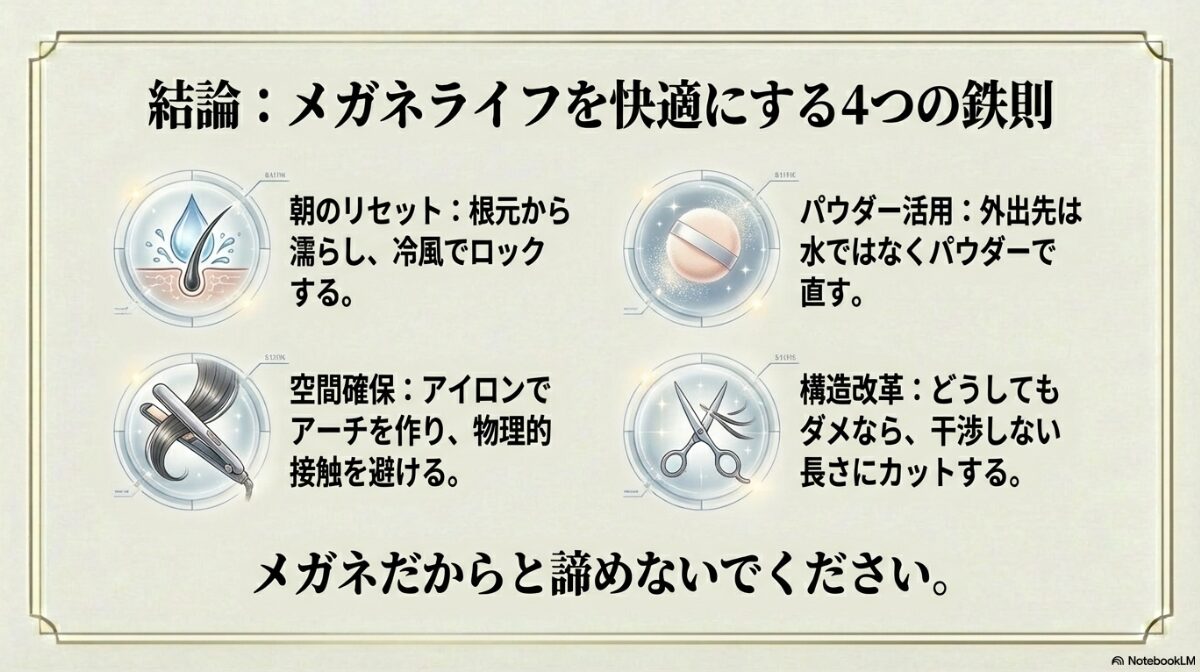 メガネ 前髪 曲がる　メガネで前髪が曲がる悩みの結論