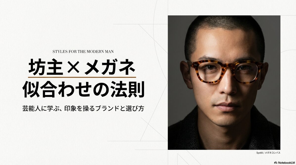 坊主 メガネ 芸能人　坊主×メガネの芸能人から学ぶ！似合う法則とブランド選び