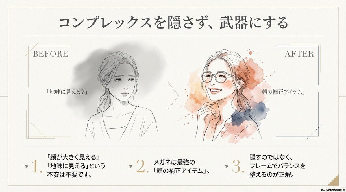 メガネ ヘアアレンジ 前髪なし　メガネ×前髪なしヘアアレンジ！顔型別・年代別の垢抜け似合わせ術