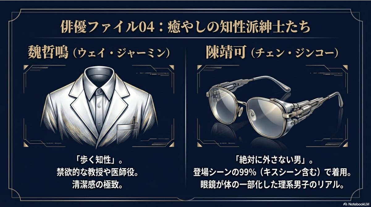 中国 ショートドラマ 俳優 メガネ　魏哲鳴や陳靖可など知的で紳士な眼鏡役