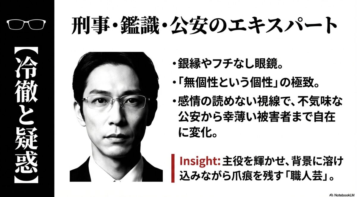 眼鏡 俳優 脇役 名前がわからない　刑事ドラマでよく見る眼鏡の俳優