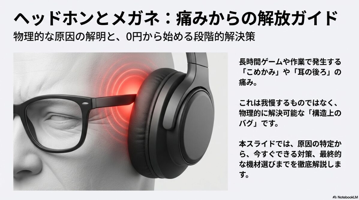 ヘッドホン メガネ 痛い 対策　ヘッドホンとメガネが痛い時の対策！100均や原因も徹底解説