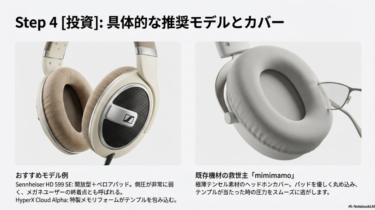 ヘッドホン メガネ 痛い 対策　具体的なおすすめモデル