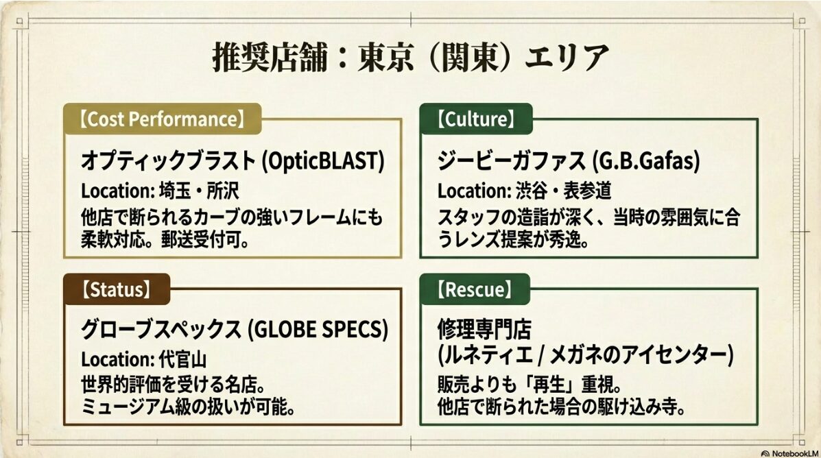 アメリカンオプティカル レンズ交換　東京でレンズ交換を持ち込みできる専門店