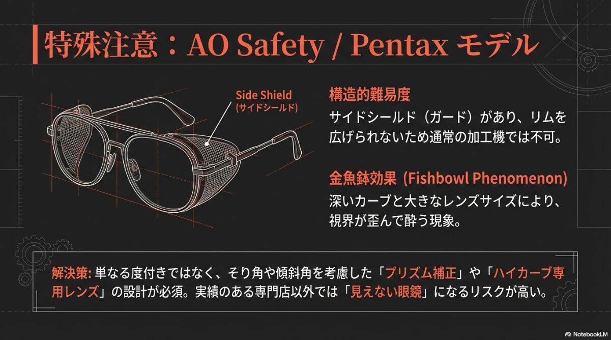 アメリカンオプティカル レンズ交換　AOセーフティ特有のレンズ交換難易度