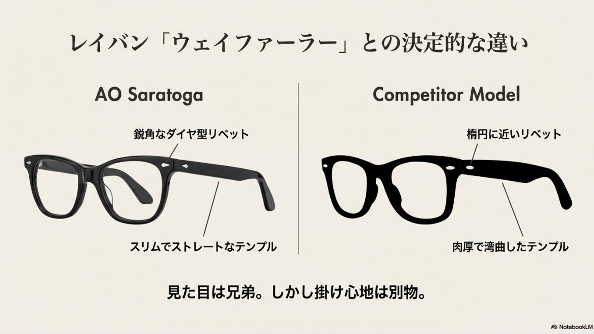 アメリカンオプティカル サラトガ 芸能人　レイバンウェイファーラーとの比較と違い