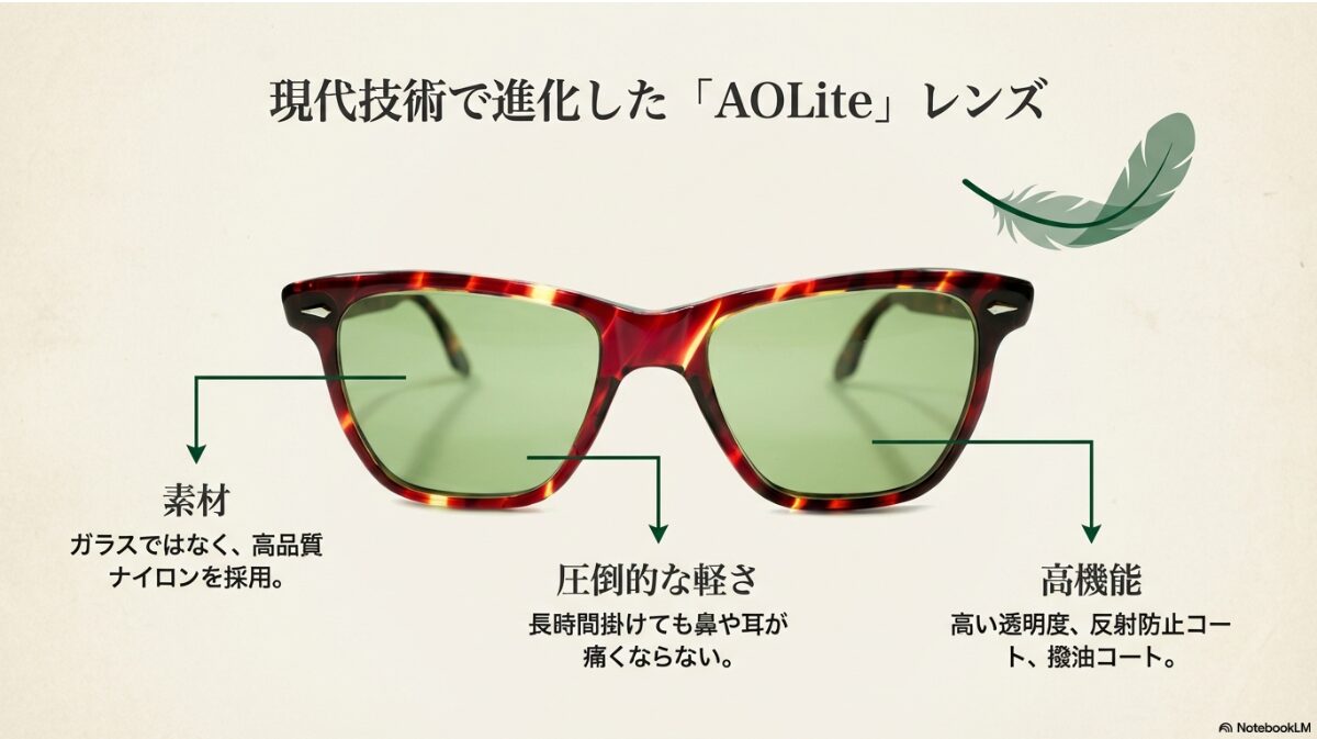 アメリカンオプティカル サラトガ 芸能人　復刻版AOLiteレンズの評判と機能