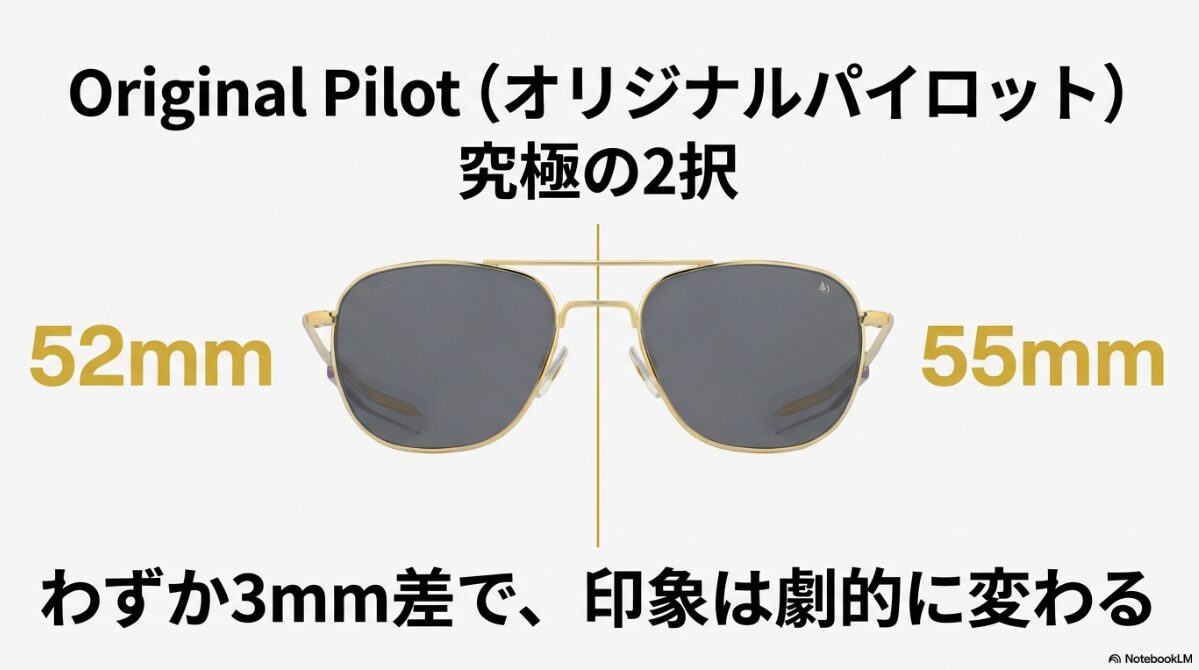 アメリカンオプティカル サイズ感 52mmと55mmの違いと特徴