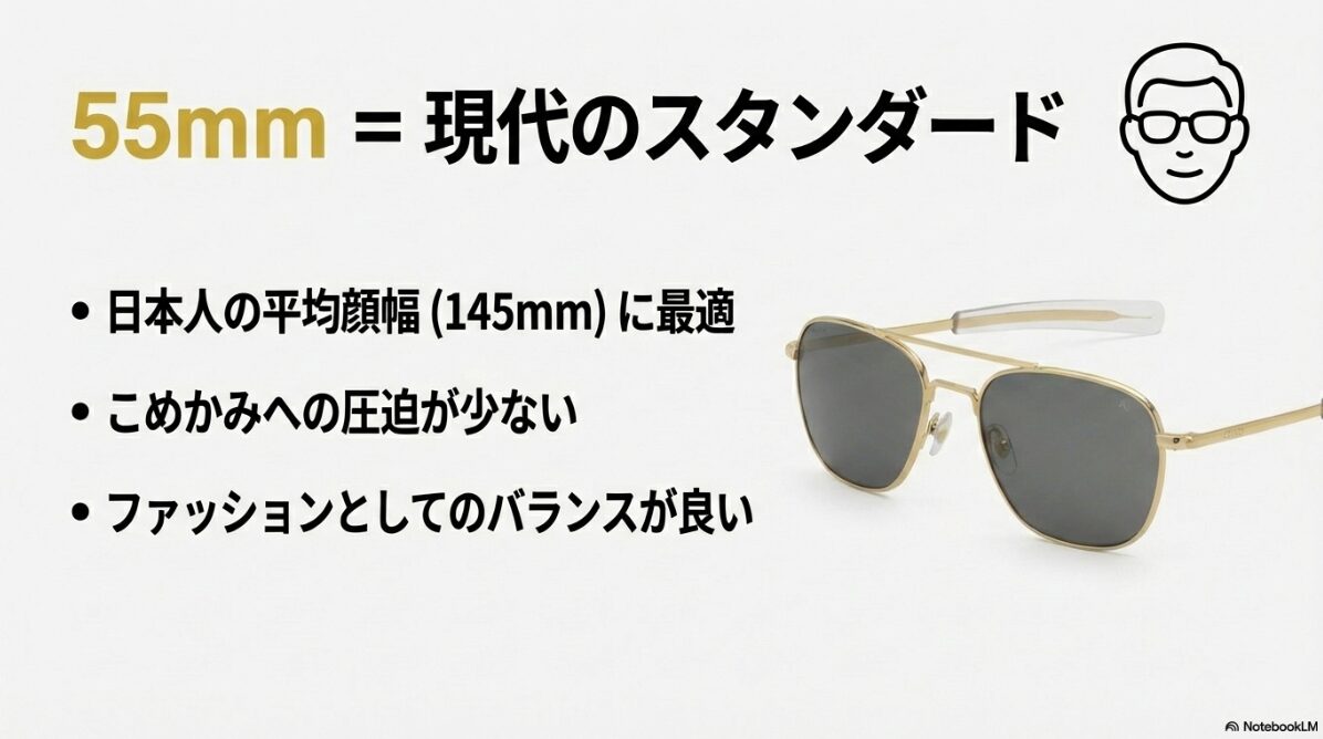 アメリカンオプティカル サイズ感 52mmと55mmの違いと特徴3