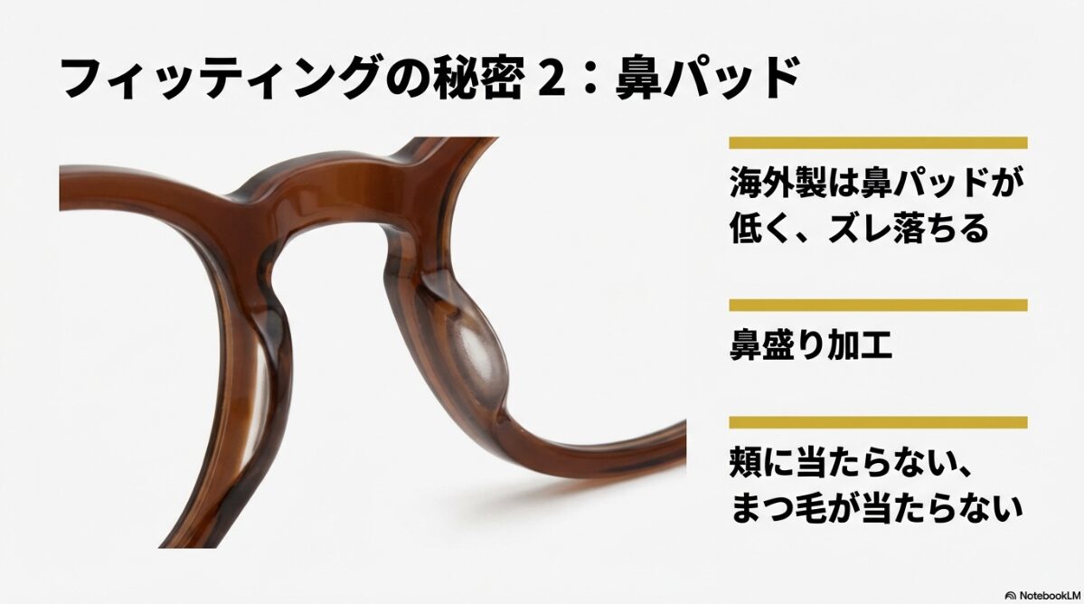 アメリカンオプティカル サイズ感 鼻盛りとフィッティングの必要性