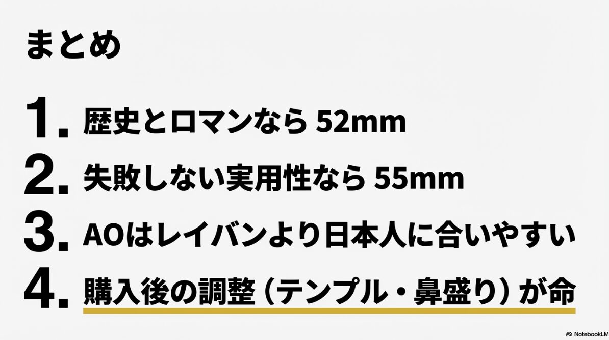アメリカンオプティカル サイズ感 まとめ