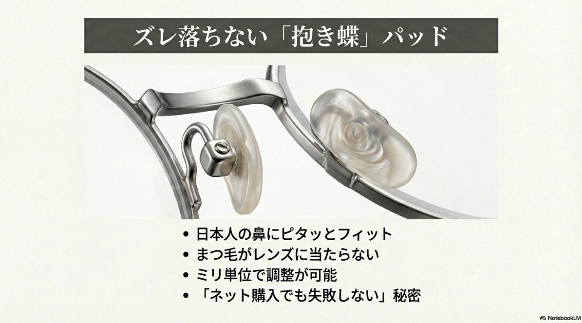 bj クラシック 510 芸能人 鼻パッドの調整や掛け心地に関する評判