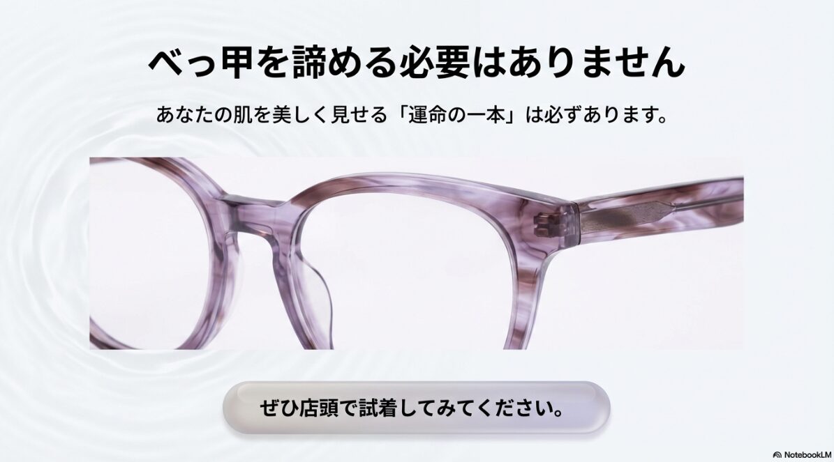 ブルベ 夏 メガネ べっ甲 Syo66流・ブルベ夏のべっ甲選び 4ヶ条2