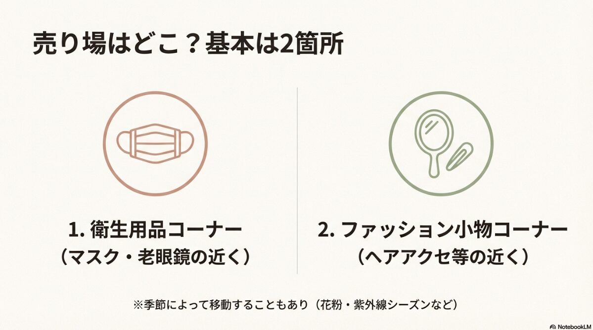 伊達メガネ セリア　基本は「衛生用品」か「ファッション小物」の2択